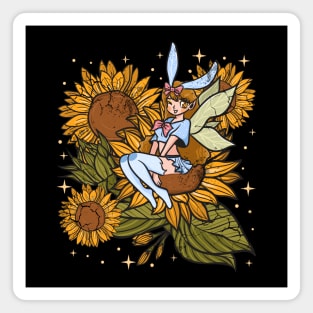 Sunflower Fairy Sunflowers Mystical Cute Pixies Magnet